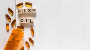 "Fish oil capsules rich in omega-3, essential for brain health and depression relief.